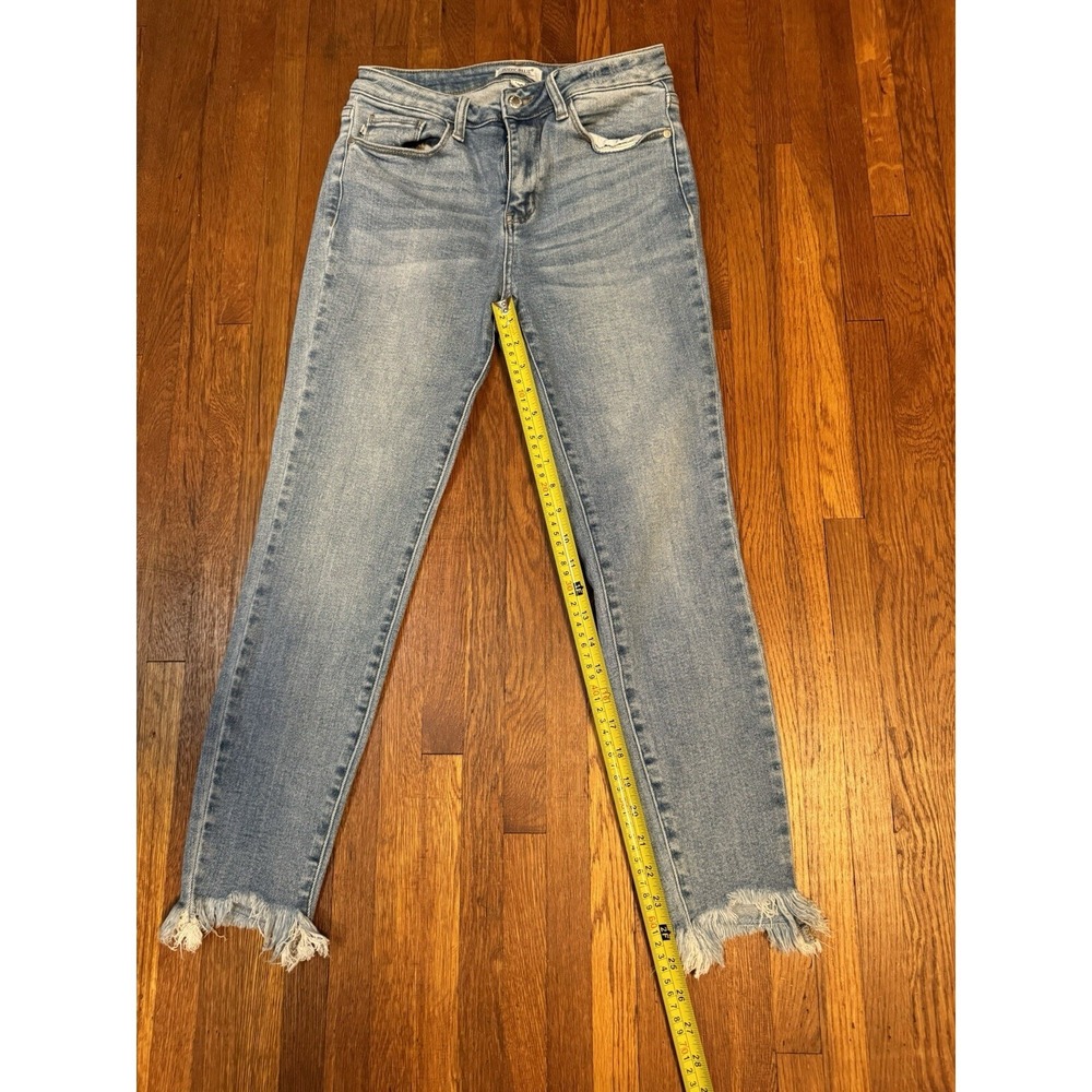 Judy Blue Jeans Women 7/28 Skinny Fit Fray Hem Medium Wash Stretch Denim 27x25 - Picture 7 of 10